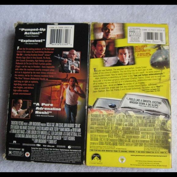 Conair Cage Cusack Italian Job Theron Norton VHS Cassette Tape Bundle for $2 - Picture 3 of 6